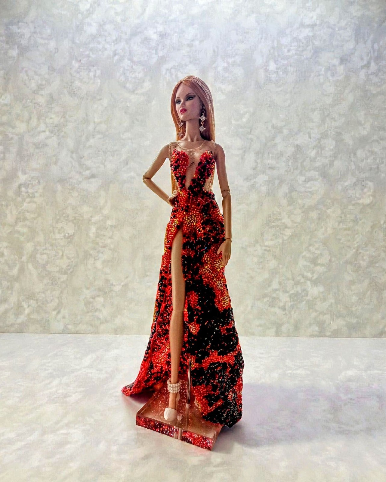 Lava Gown Beaded Dress Miss Universe 2018, Fits Barbie FR Po