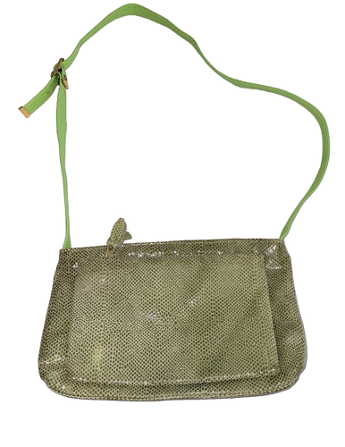 Vintage OHH! ASHLEY Metallic Gold Kupfer Leder Klappe Schultertasche USA - Bild 2 von 12