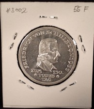 5 DEM 1955 F German Commemorative Coin  Friedrich Schiller  - the Original!