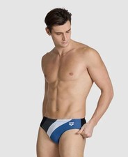 Arena men blue grey white Waves Profile swim brief swimwear size 38