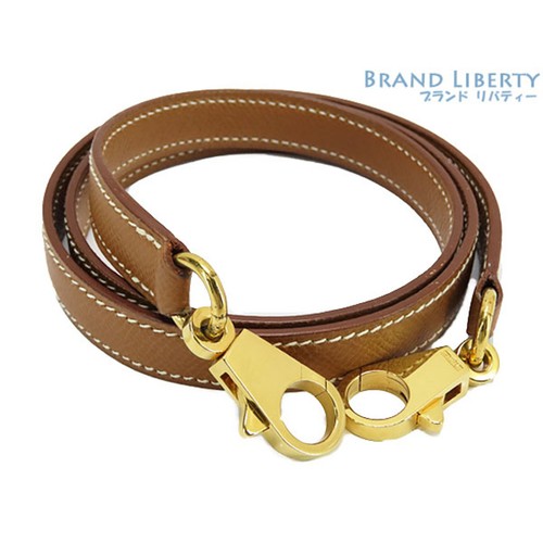 Hermes Leather Shoulder Strap Kelly Bolide etc. Unadjustable Gold Used LIBR-0