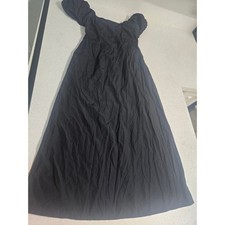 A New Day NWT Black Off Shoulder Midi Dress Small Puff Sleeve Peasant Dress