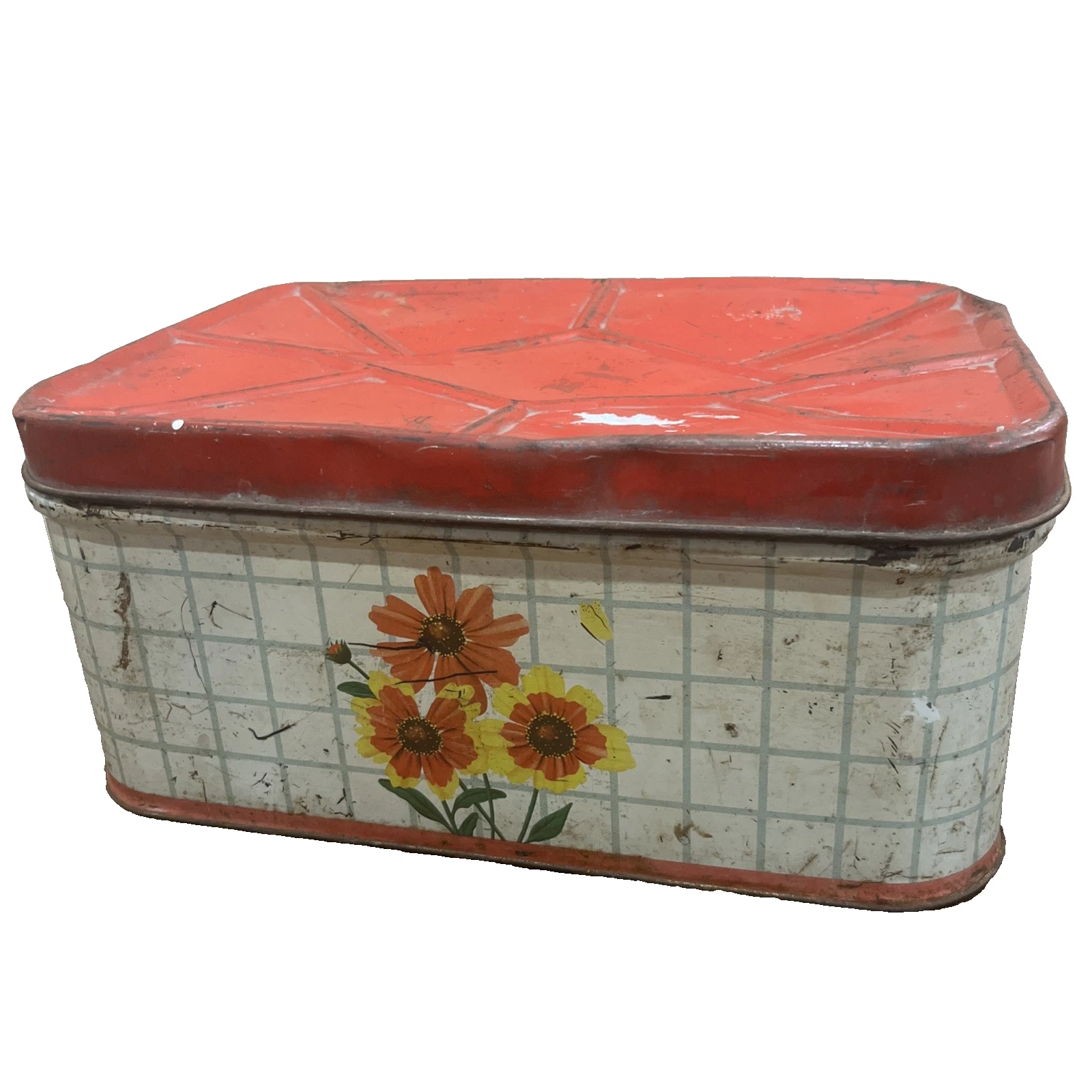 Vintage Tin Bread Box - Metal Red & Cream w/ Flowers 1940s Hinge Lid Cottagecore
Opens in a new wind