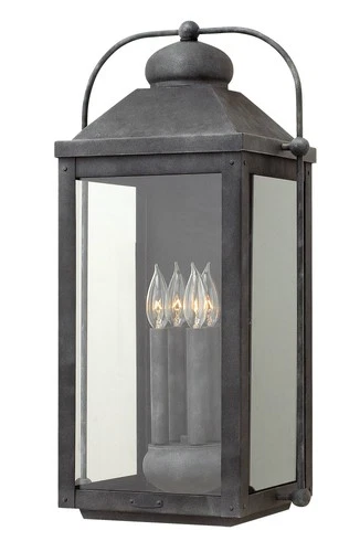 Anchorage 9 1/4" Wide Aged Zinc 4 Candle Outdoor Wall Light - Picture 3 of 10