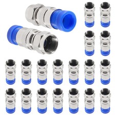 AITIAO 20Pieces RG6 F Type Connector Coax Compression Fitting Standard, Blue