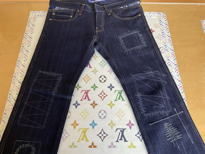 JUNYA WATANABE (LOW CUT)DENIM /LEATHER POCKETS JEAN(XS)