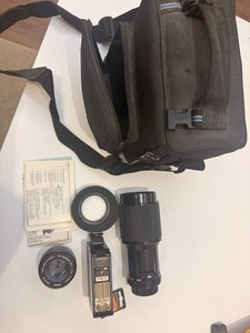 Vintage Minolta SR MC/MD Lens Bundle 50mm Rokkor & Vivitar Series 1 Zoom Bag