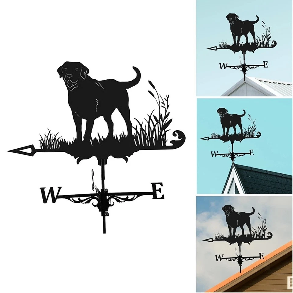 Weather Vane Farm Black Garden Yard Roof Outdoor Bracket Weathervane Decor ⊥ - Image 3 of 4