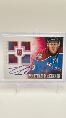 2013-14 Panini Prime Quad Jersey Rookie Auto Nathan Mackinnon #178 RC #12/50