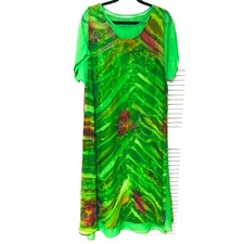 Vintage Kloz Lyne Womens Overlay Maxi Dress Lounge Sheer Flowy Artsy Fairy L