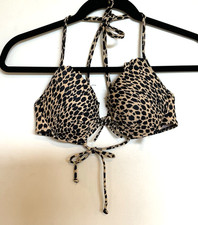 Victoria  s Secret Womens 36B Cheetah Print Padded Swimsuit Bikini Top