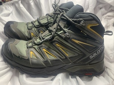 Salomon X Ultra Gortex Men's Trail Hiking Shoes Size 9 Gray & Black Sneakers