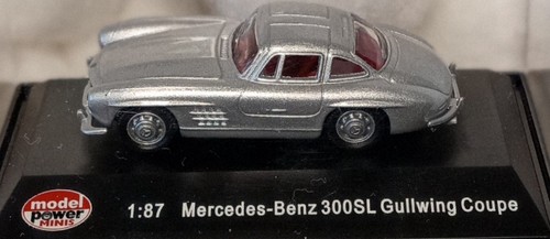 Model Power Minis #19190 1955 Mercedes-Benz 300SL Gullwing Coupe Metallic Silver - Picture 5 of 5
