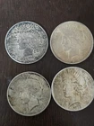 (4) Peace Dollars 22,23 And 1928. Very Low Grade 90% Silver Lot #4