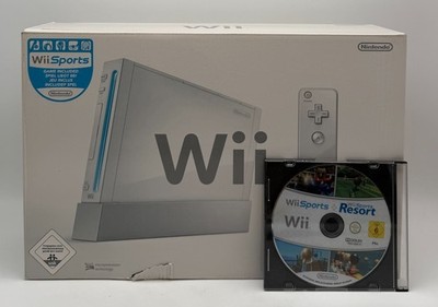 Nintendo Wii Konsole in weiß mit Zubehörpaket (Controller, Spiel, OVP, Kabel)