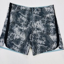 Nike Mens Large Abstract Print Board Shorts Gray Black Swim Trunks Athletic