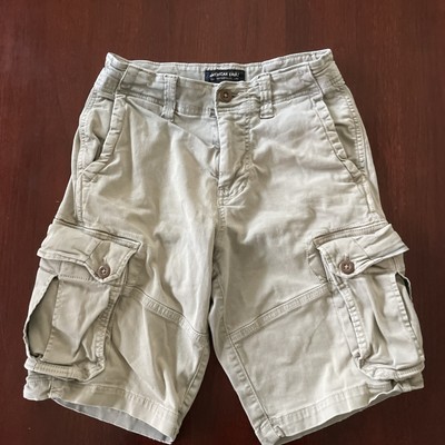 American Eagle Cargo Shorts Mens 26 Light Gray Classic Extreme Flex Pockets 