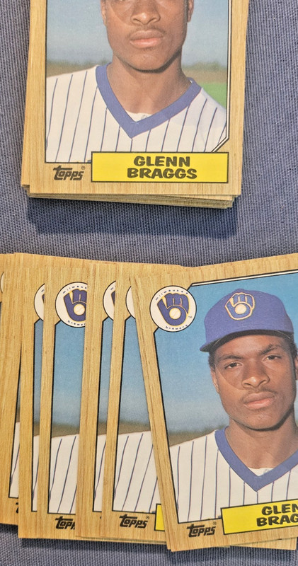  1987 Topps #622 Glenn Braggs RC lot of (50) rookie cards.