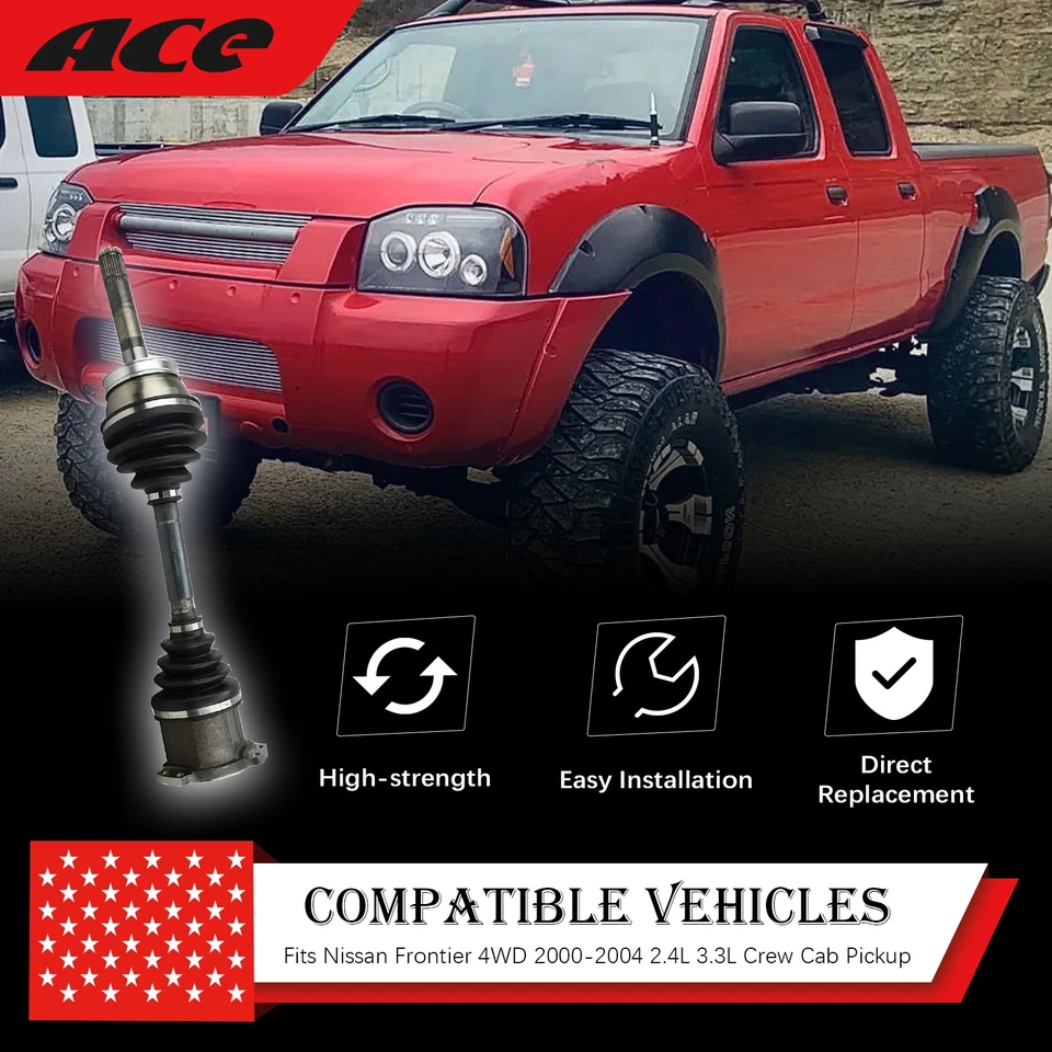 2PCS Front CV Axle Shaft Set For 1998-2004 Nissan Frontier 2000-2004 Xterra - Изображение 2 из 4