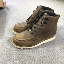 Brunt Marin Work Boots Mens Size 12 Brown Leather Moc Toe EH Wedge Sole