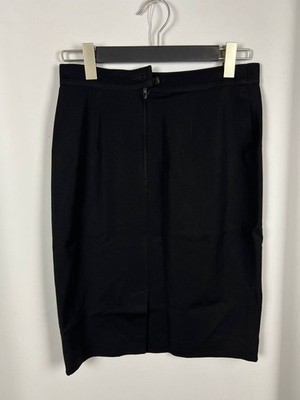 MAX MARA Women's Black Straight Knee Length Skirt Size F 42 UK 14 US 10