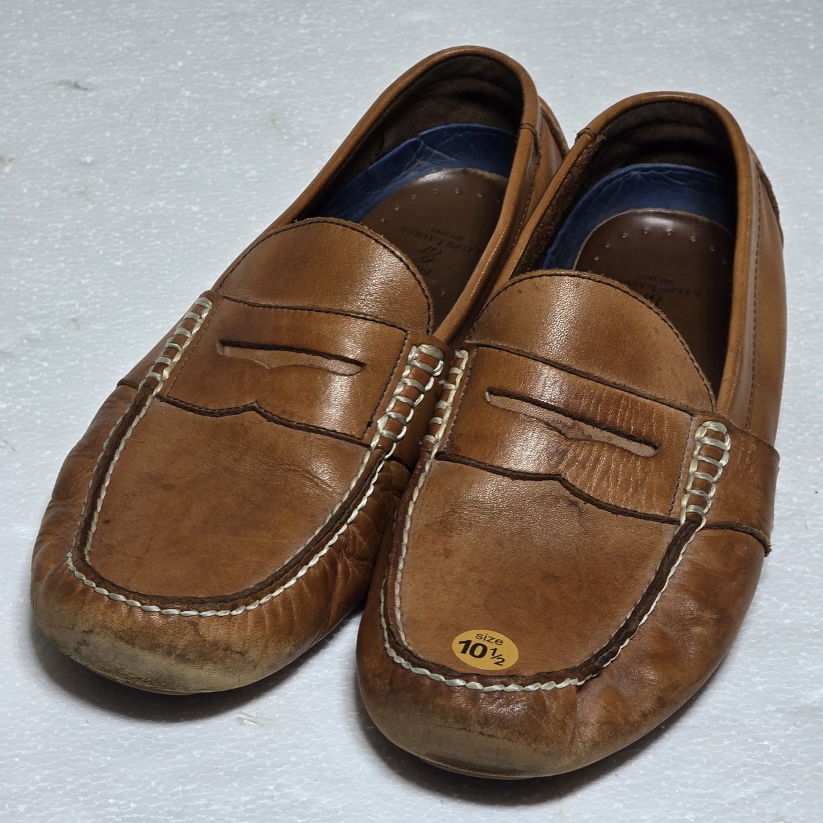 Polo Ralph Lauren Wes Mens Size 10.5D Brown Leather Driving 