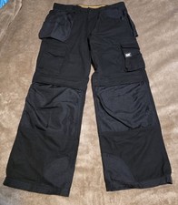 GUC Mens Caterpillar Trademark Work Canvas Cargo Pants Size 36 x 30 Black B3