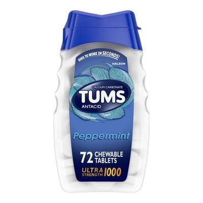Tums Ultra Strength 1000 Peppermint Antacid Tablets, 72 Ct *FREE FAST SHIPPING*