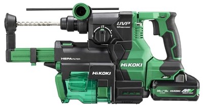 HiKOKI DH3628DB 36V SDS-Plus Rotary Hammer   2x 4.0Ah Batt, Charger, Dust Kit