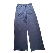 Garage Wide Leg Sweatpants Navy Blue Oversized Fleece Joggers Womens Small P/S