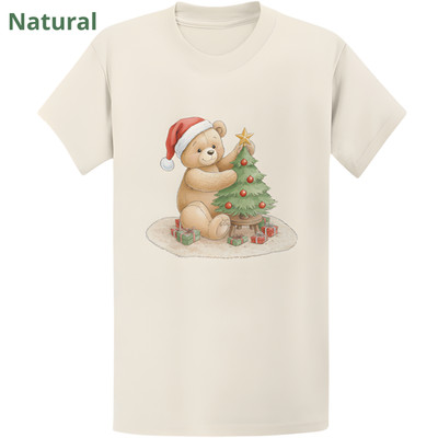 Gildan 5000 Christmas Teddy Bear Tree T-Shirt - Cute Holiday Gift Tee