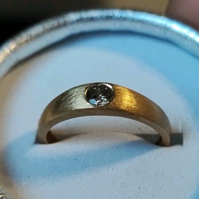 375 gold ring 0.33ct diamond brilliant certificate Harry Ivens (K. 585 750 916)