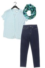 Damenmode Outfit Größe M mit Gerry Weber Kurzarmbluse in Gr. M und Tuch
