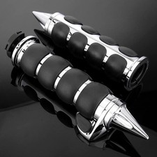 Motorcycle Hand Grips 1 Inch Handlebar Throttle Grips 25MM Chrome Black Alumi...