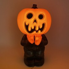 Hyde EEK Scared Jack-O -Lantern Blow Mold Pumpkin Light-Up Timer Indoor Outdoor