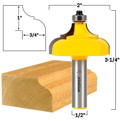 3/4'' Classical Ogee Edge Forming Router Bit - 1/2'' Shank - Yonico 13188