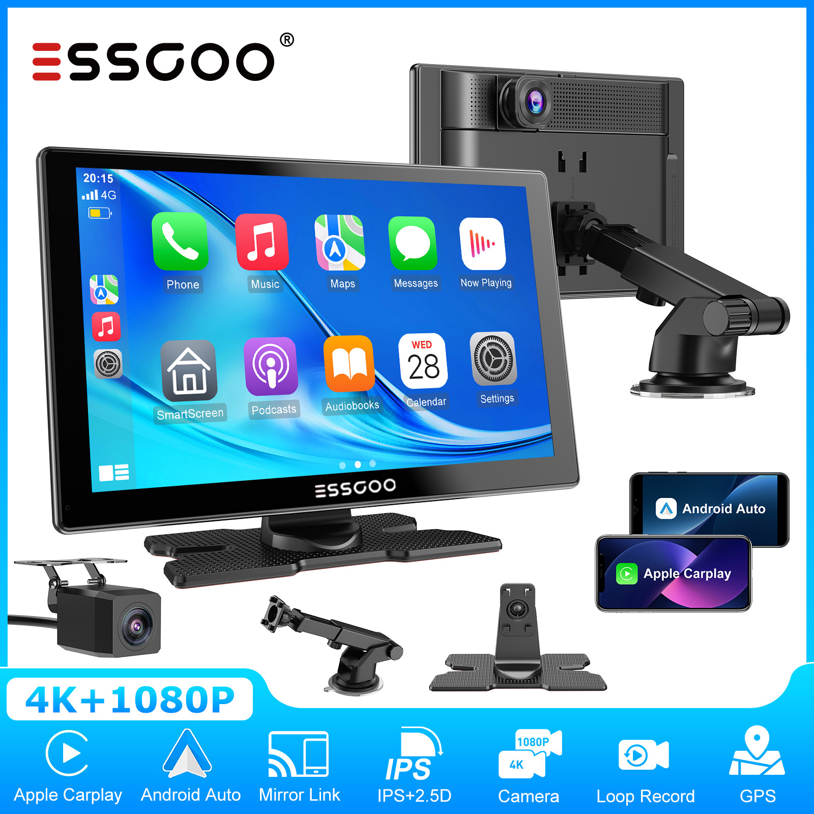 9 Android Portable Car Stereo GPS Wireless Carplay Android A