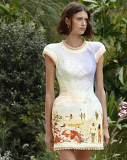 Zimmermann Coaster Structured Printed Cotton And Linen Mini Dress Size 3-BNWOT!