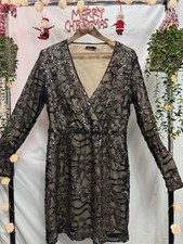 Boohoo Black Sequin Dress Size UK 18 Excellent Condition Worn Once