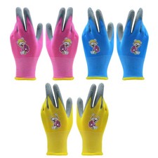 3 Colors Kids Gardening Gloves, Breathable Latex,Kids Work Gloves for Plantin...