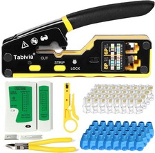RJ45 Crimp Tool Pass Through Ethernet Crimping Tool Kit Cat6 Cat5e Cat5 RJ45 Eth