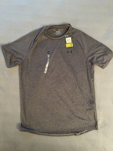 Under Armor Men's Tech Tee, New Clearance Men's Size Medium, Gray/Graphite