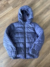 Boys DKNY Sport Hooded Puffer Jacket Size M 10/12 Navy Blue Insulated, Pockets