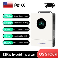 12KW 48V Solar Hybrid Inverter Off Grid 120V 240V Parallel Split Phase 220A MPPT