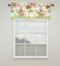 Waverly EMMA'S GARDEN Valance BLOSSOM Cottagecore Pink Rose Floral 52x18