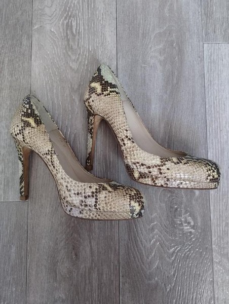 Women L.K. Bennett Heels Peach Leather 37
