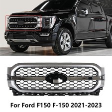 For Ford F-150 F150 Platinum 2021-2023 Front Upper Bumper Grill Chrome Grille For Ford F-150 F150 Platinum 2021-2023 Front Upper Bumper Grill Chrome Grille