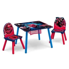 Marvel Spider Man Table and 2 Chairs with Storage Set by Delta Children Toddler