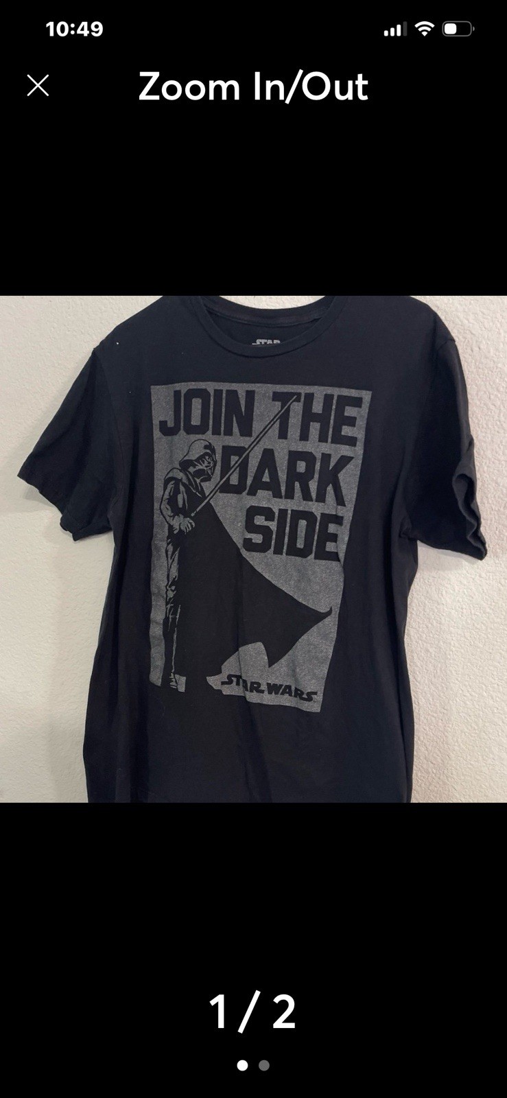 Star Wars T-Shirt, Black Men’s Large Come To The Dark Side