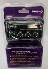 Pyle PRO PHA40 4 Channel Stereo Headphone Amplifier DJ Pro Audio BRAND NEW!
